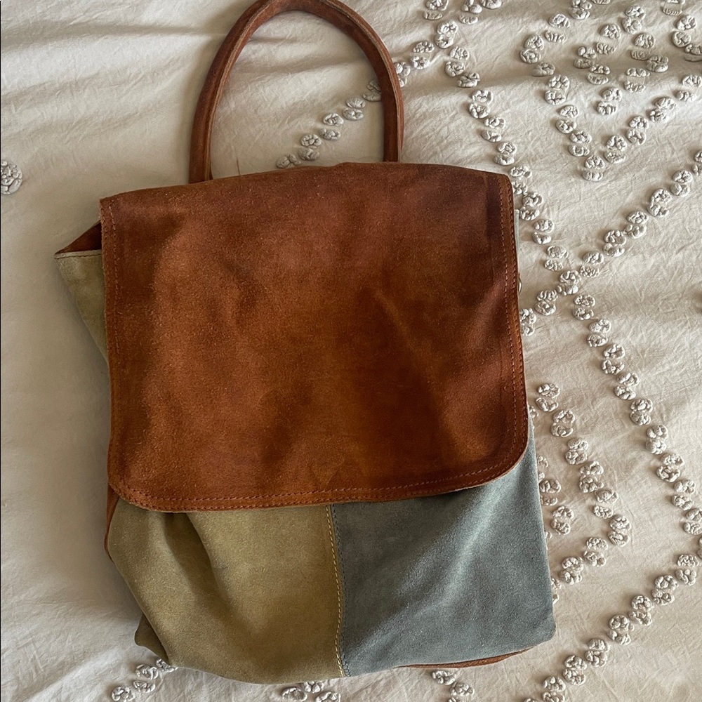 We The Free Suede Shoulder Tote in Rust